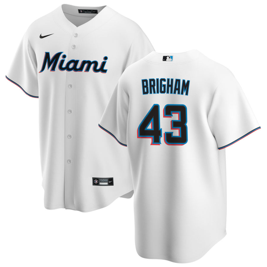 Nike Men #43 Jeff Brigham Miami Marlins Baseball Jerseys Sale-White